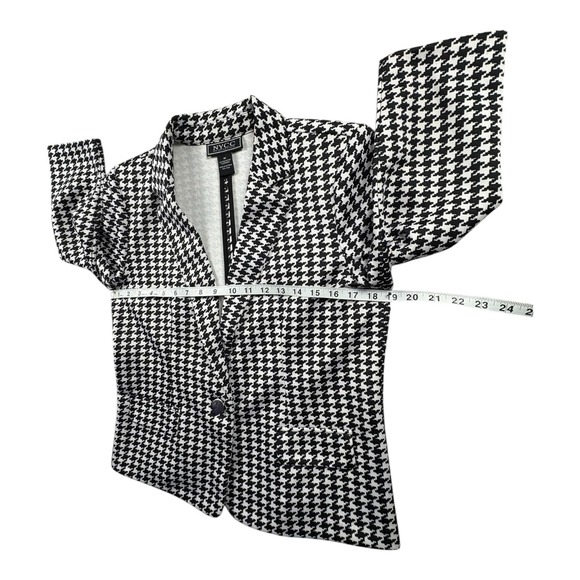NYCC New York Clothing Co Houndstooth Blazer Jacket Women's Medium Black White - Picture 5 of 8